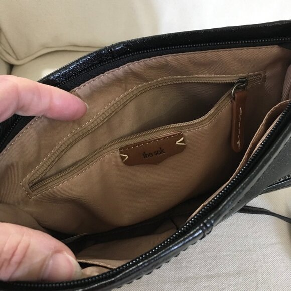 The Sak BlacK Leather Crossbody Bag With Leather Wallet - Picture 3 of 10